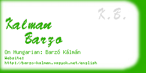 kalman barzo business card